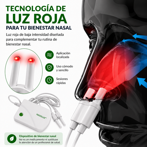 NasoLuz – Dispositivo de Bienestar Nasal con Luz Roja 👃🔴